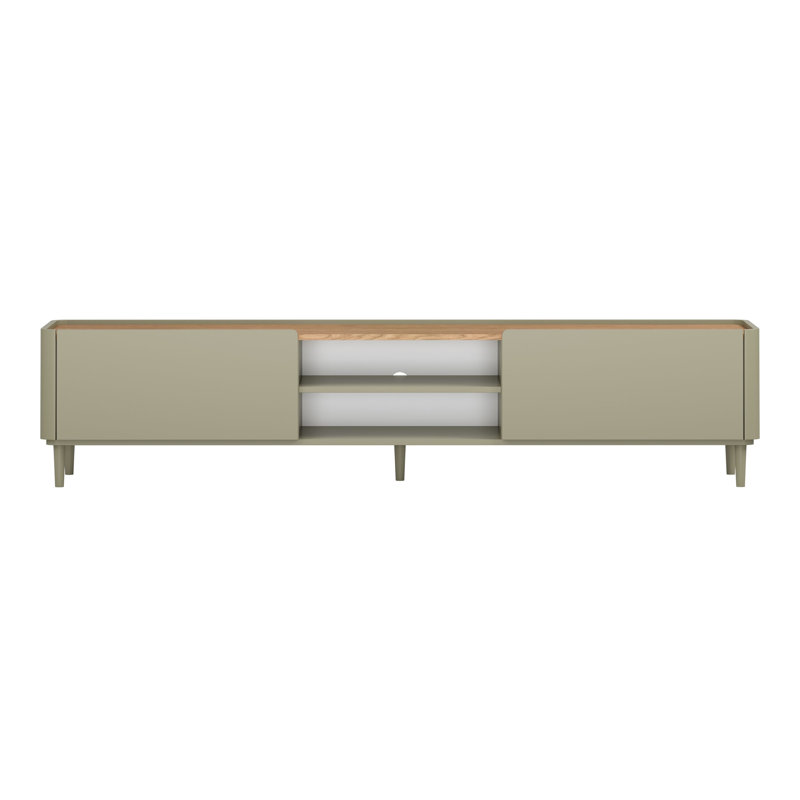 Blackett TV Stand for TVs up to 77", 48 cm H x 220 cm L x 48 cm W, Green/Brown