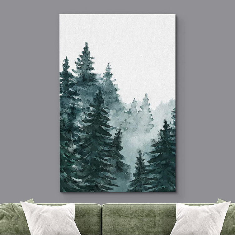 Fox Art Canvas Prints Wall Oil Paintings Landscape Forest Trees Hand  Painted Nature Wall Art with Gold Metallic Foil Embellishments for Living  Room