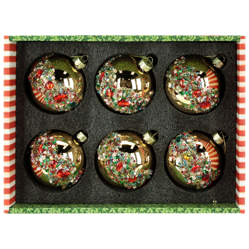 Festive Jeweled Ornament, 3 Inches