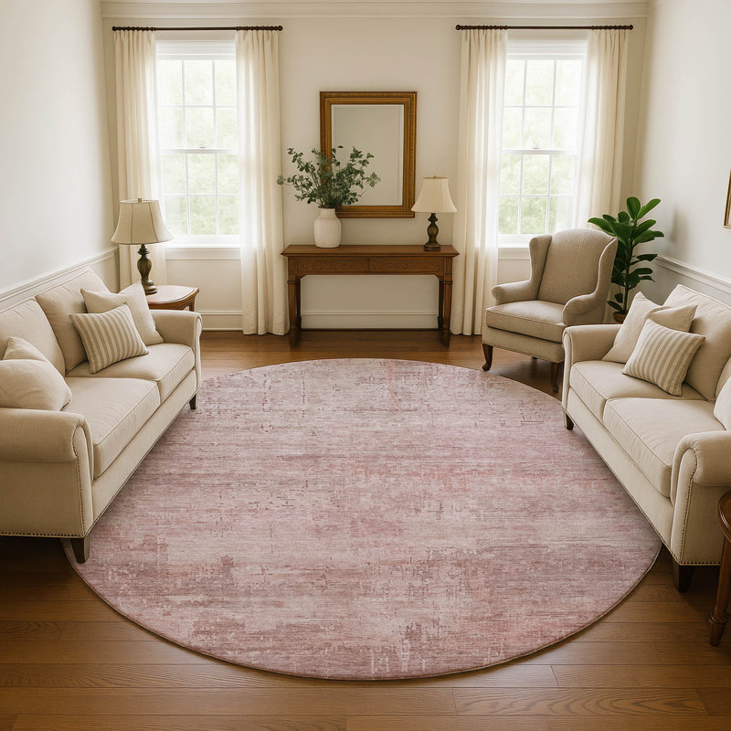 Premium Machine Washable Filiberto AMF1650 Abstract Rug, Round 8'