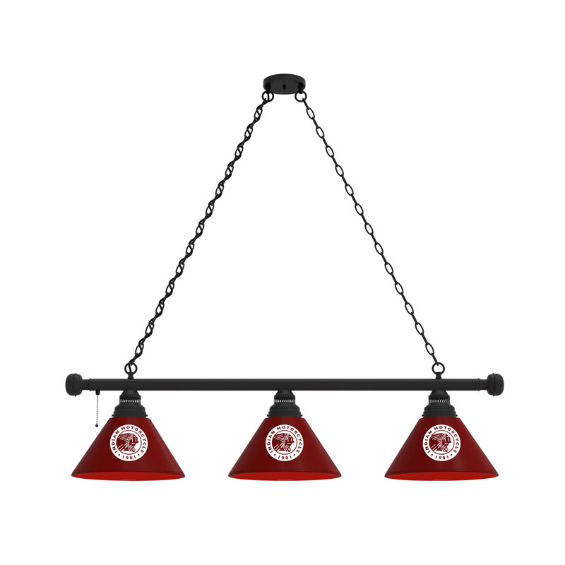 Indian Motorcycle 3 - Light Pool Table Lights Pendant, White, Black