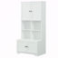 Armoire de rangement haute et large pour salle de bain, unité de rangement pour salle de bain, armoire autoportante avec 4 portes, tablettes réglables, blanc