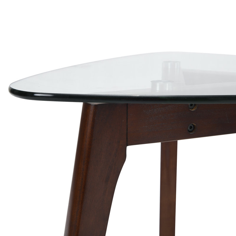 Glass Top End Table, Walnut