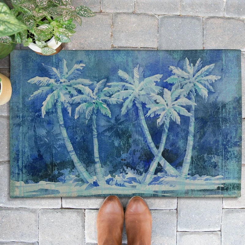 Tapis d'extérieur Midnight Palms, L 36 po x L 60 po