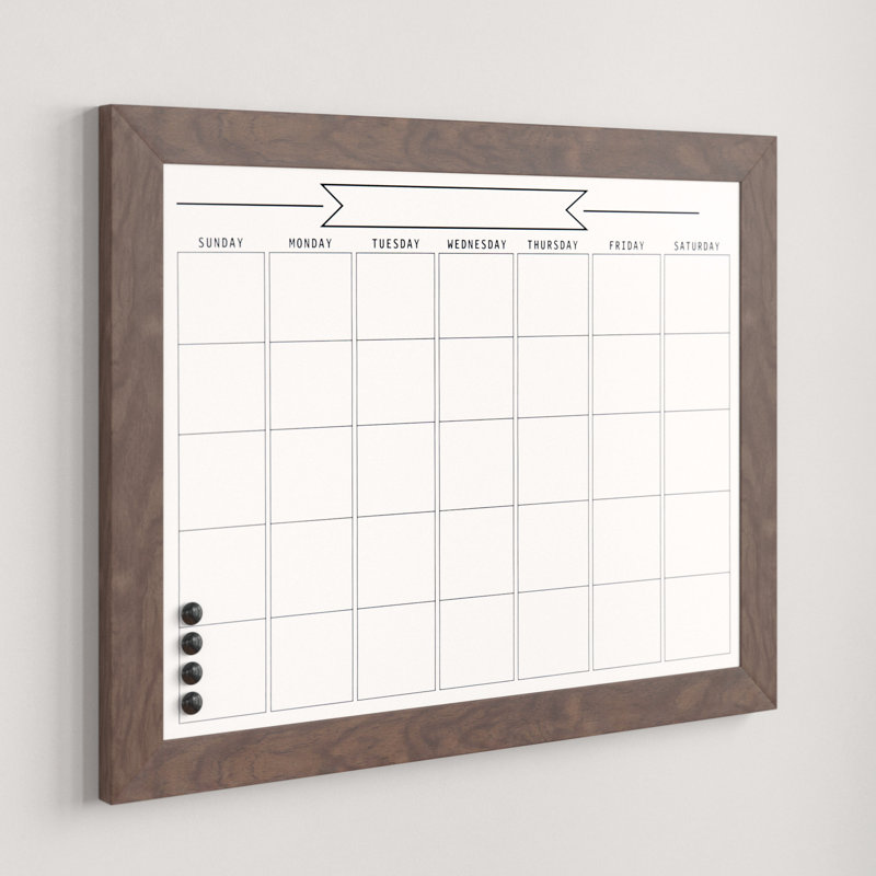 Brucie Magnetic Plastic Dry Erase Board, Walnut Brown