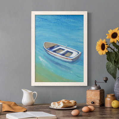 Anchored Dingy I, toile encadrée de qualité supérieure - prête à être accrochée