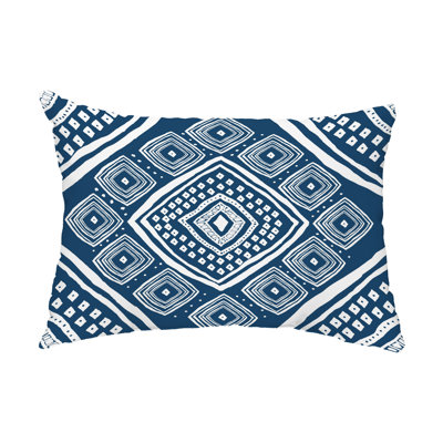 Diamond Geometric Outdoor Reversible Throw Pillow