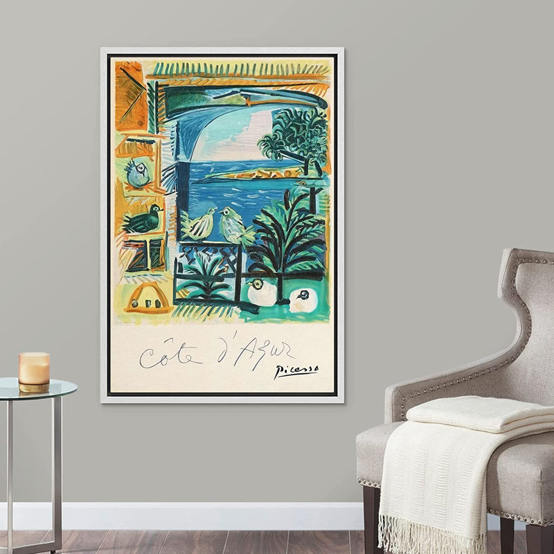 French Riviera par Pablo Picasso - Impression sur toile, H 24 po x l 16 po, Blanc