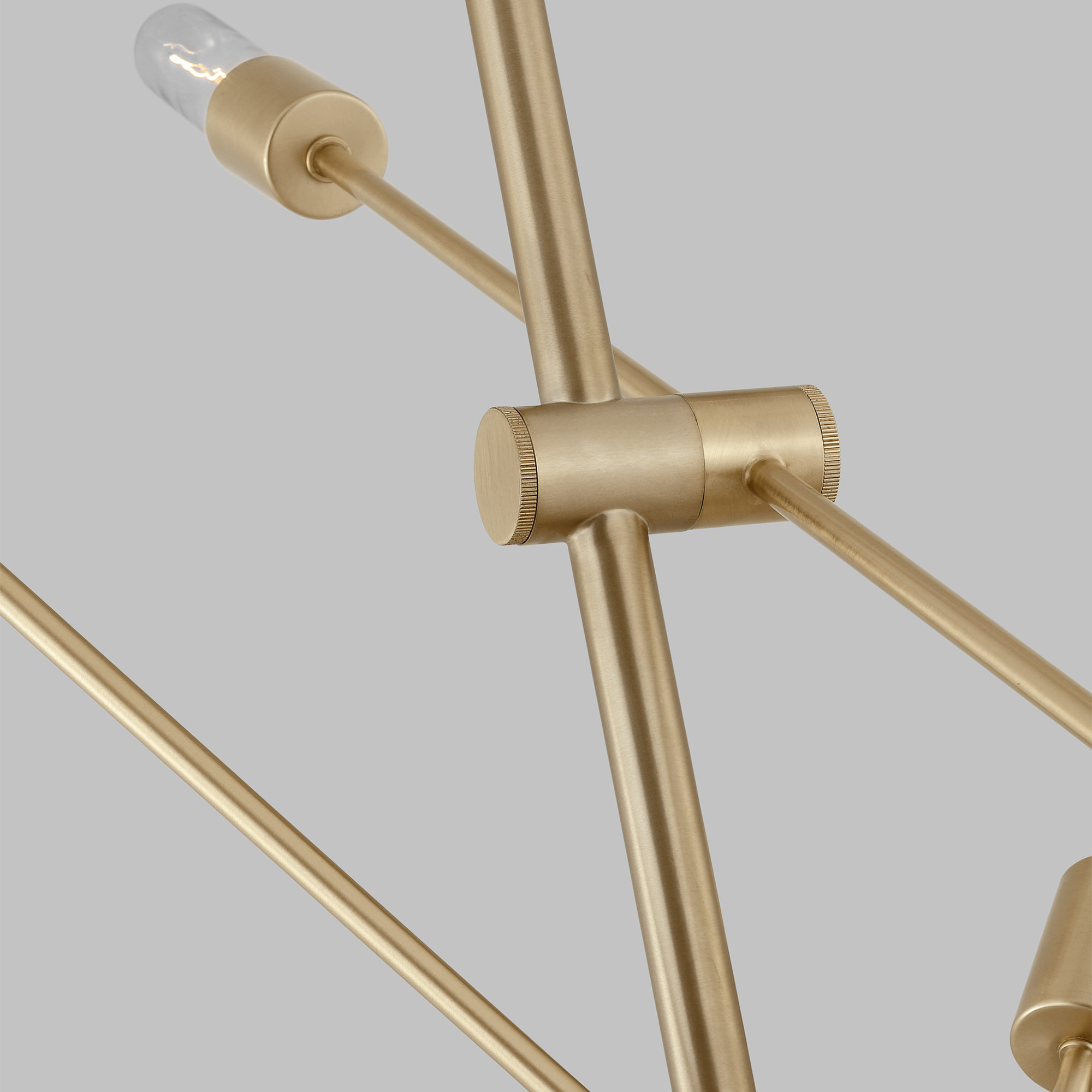 Leto 6-Light Steel Sputnik Chandelier , 46" H x 40" W x 40" D, Satin Brass