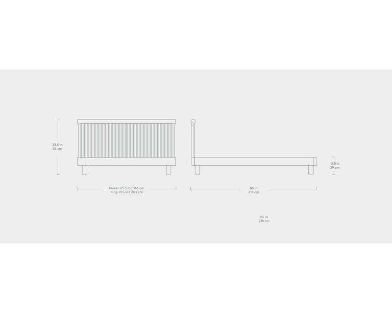 Odeon Bed _x000D_, Queen, White Oak