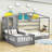 Twin Wood House Bed with Fence and Slatted Frame-1577662658