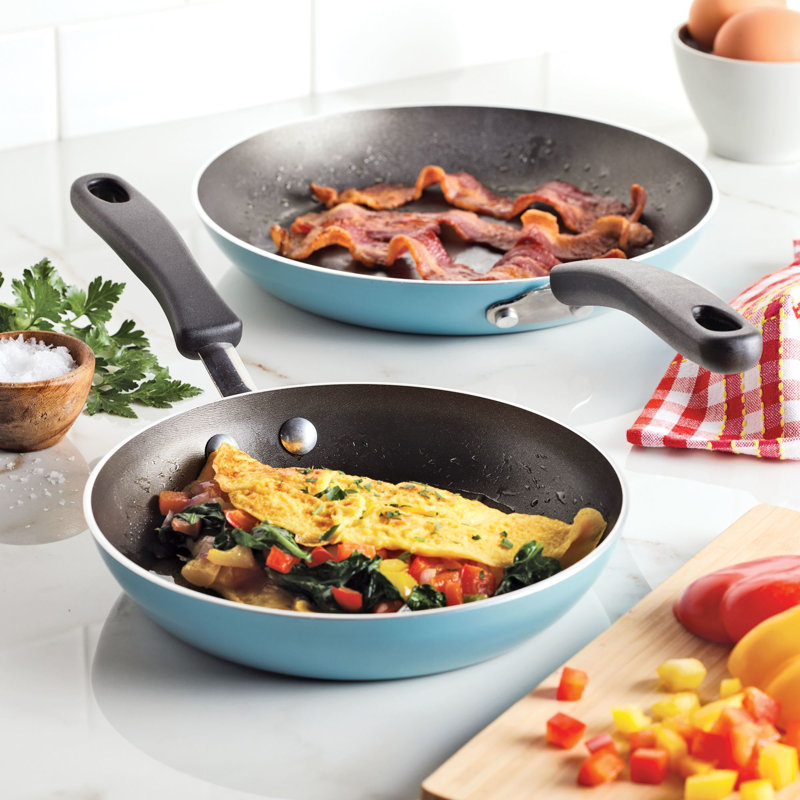 Farberware Cookstart Diamondmax Nonstick Frying Pans / Skillet Set, 8.25 Inch And 10 Inch Skillets, Blue