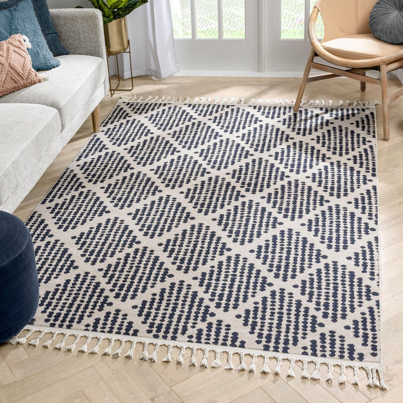 Loop-De-Loop Geometric Synthetic Area Rug, Rectangle 120 x 180cm