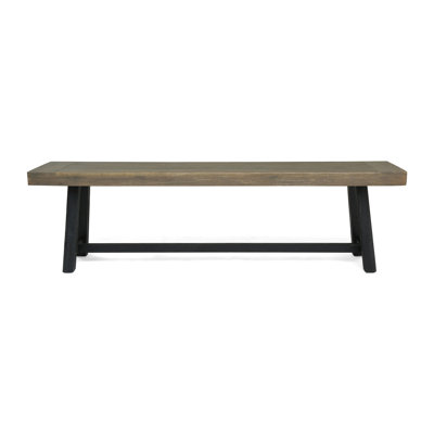 Banc d'extérieur à deux tons en bois, lambris, hauteur de 18 pouces, banc de patio au design rustique unique, deux tons, style, 14,5 de profondeur, confortable pour socialiser