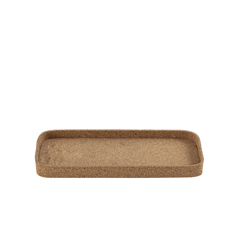 Grand plateau rectangulaire en liège, L 6,5 po x P 15,5 po x H 1,25 po