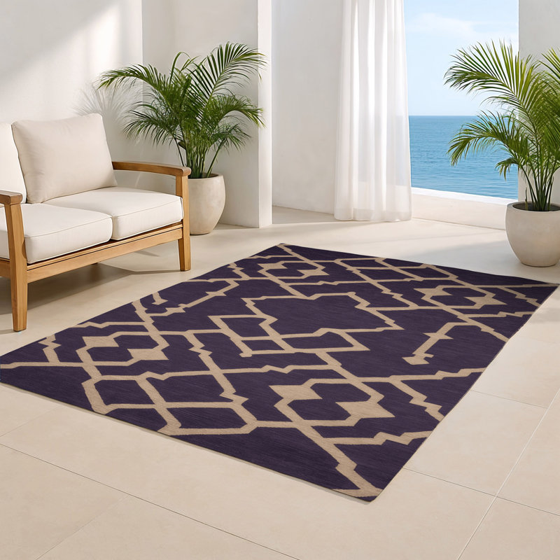 Tapis mauve intérieur et extérieur Trellis, Rectangle 4pi x 6 pi