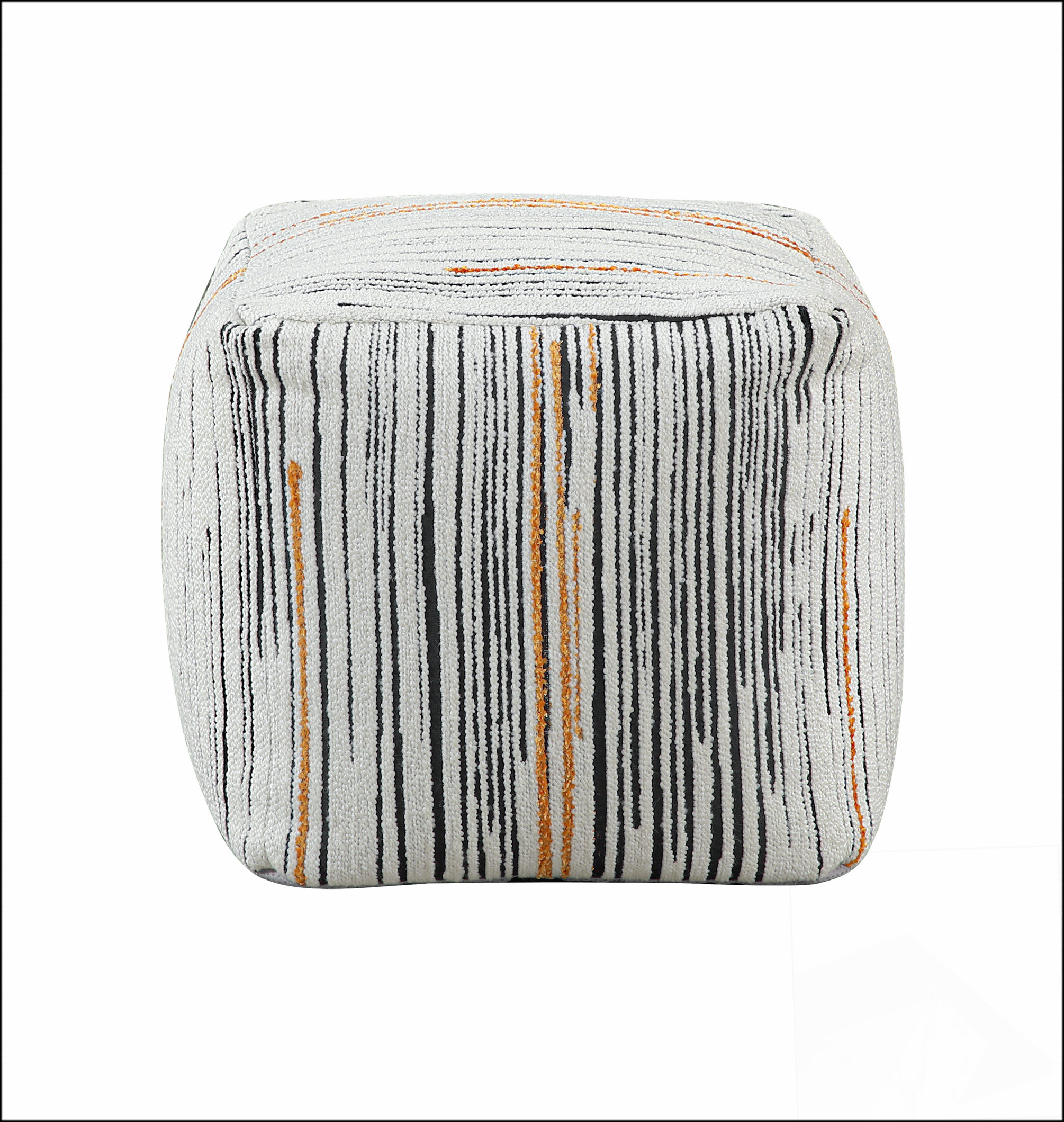 Latitude Run® Modern Square Pouf Jacquard Fabric Upholstery Ottoman ...