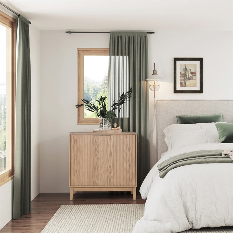 2 Door Storage Cabinet, Natural Ash