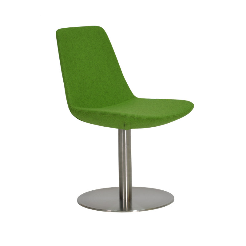 Chaise d'appoint pivotante de 23 po Eiffel, Similicuir châtaignier-PPM, Acier inoxydable