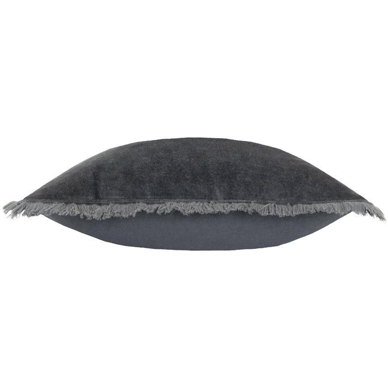 Jaye Cotton Square Throw Pillow Cover, Grey