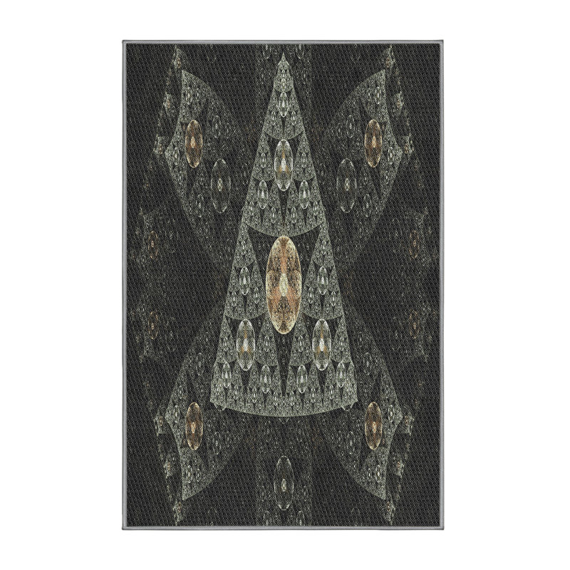 Tapis noir/brun tissé à la machine, Tapis de couloir 2 pi x 5 pi