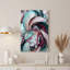 Art mural sur toile rose et bleu sarcelle-1215331195