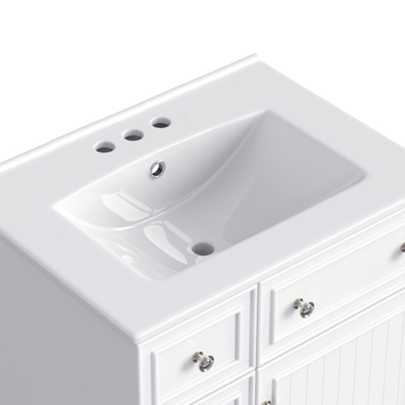 Armoire de meuble-lavabo 24 po avec lavabo en céramique, 2 tiroirs, 1 porte