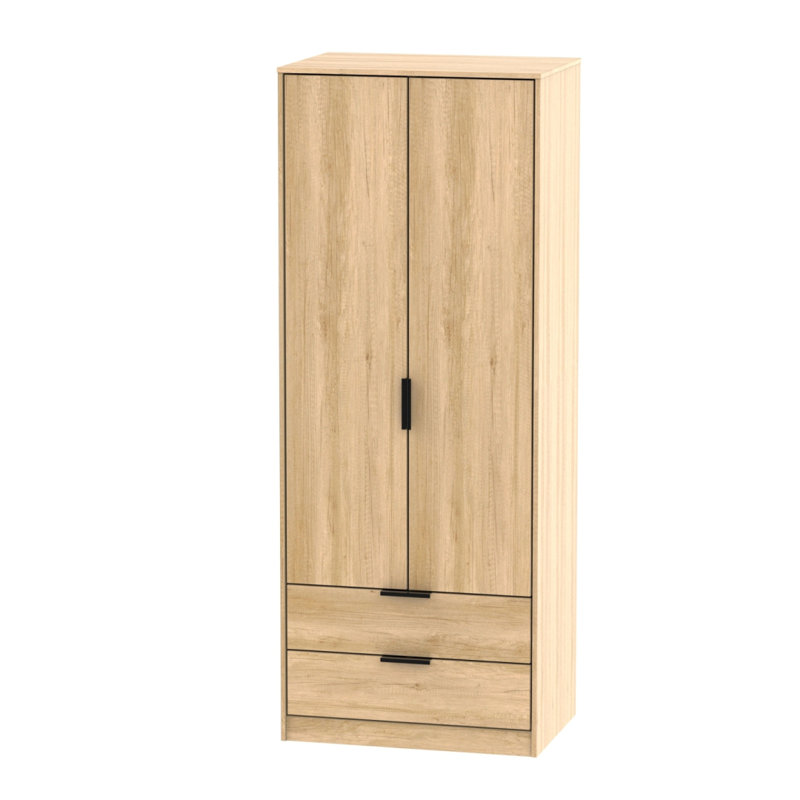 Fully Assembled Fallah Hong Kong Wardrobe, Oak Wood Veneer