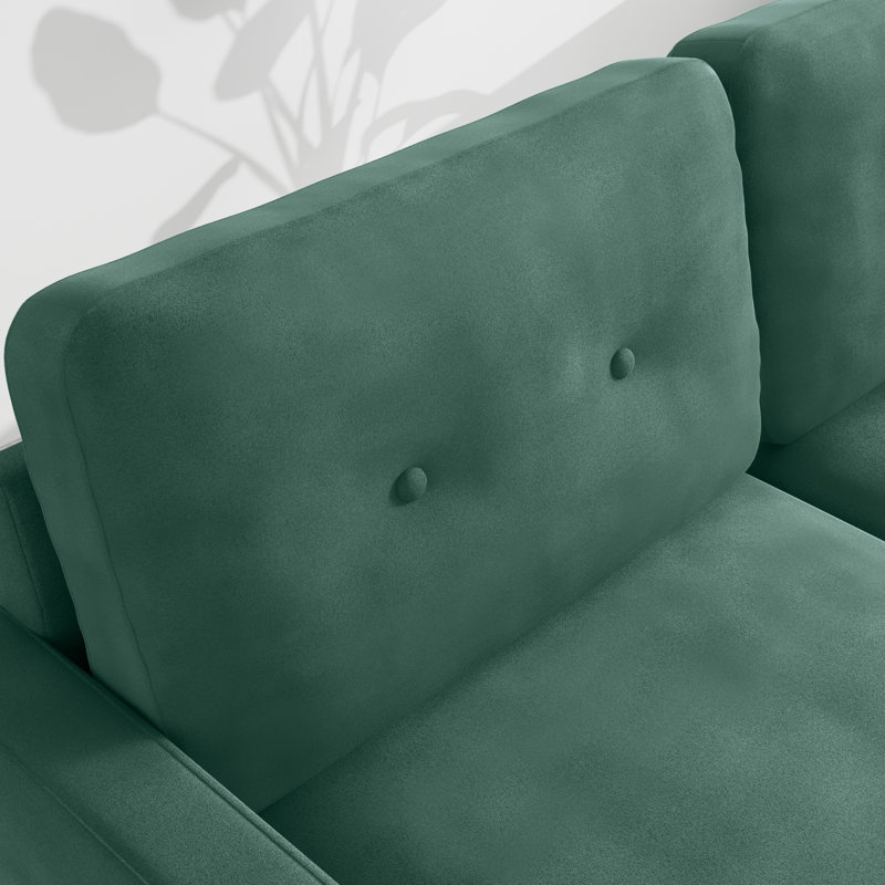 Madian Velvet Sofa, Aqua Velvet, 32.7" H x 58" W x 30" D