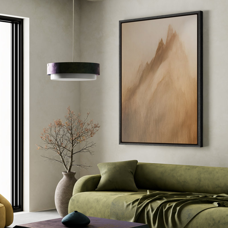 Art mural encadré, impressions murales abstraites rétro pour chambre à coucher - 16 po x 24 po, Noir