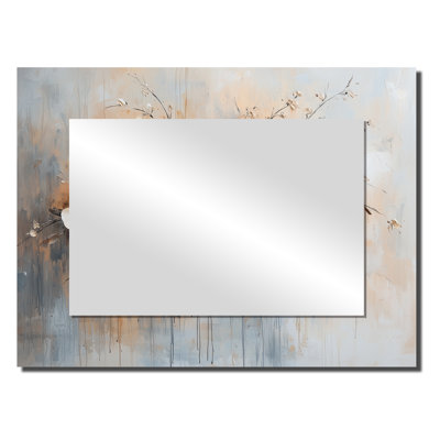 Gold White Garden Blossom Violets II - Floral Mirror Wall Decor - Printed On Metal