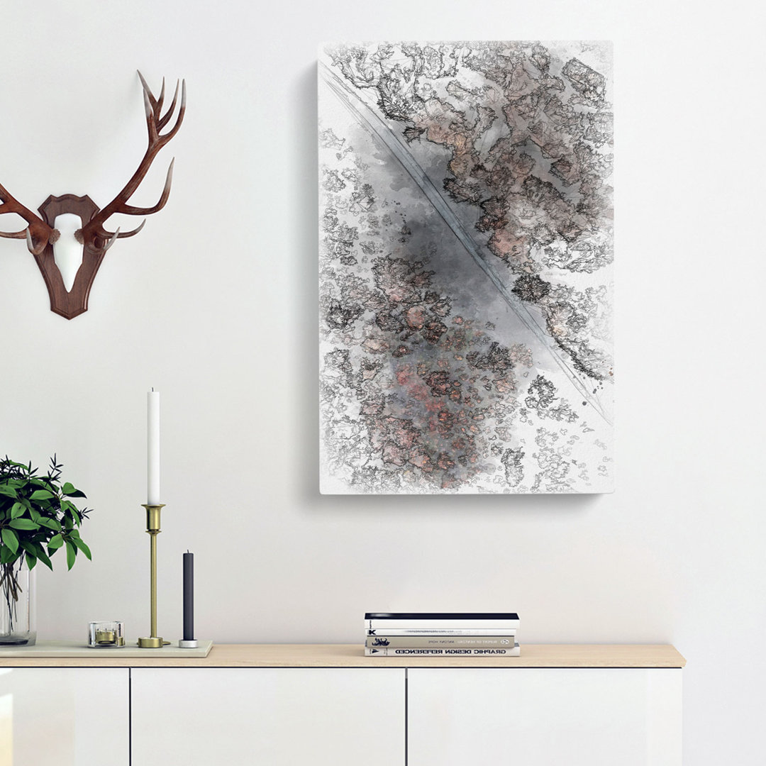 Forest in Piedimonte Matese Italy - Wrapped Canvas Drawing - Wrapped Canvas