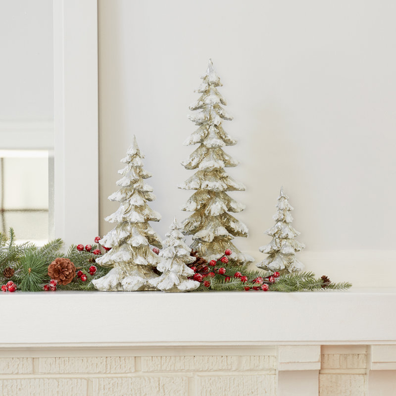 4 Piece Tabletop Tree Set, Gold