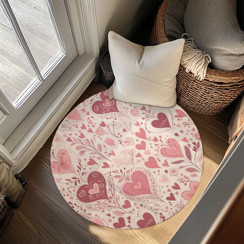 Tapis tressé Rosy Valentine, Rond 5 pi