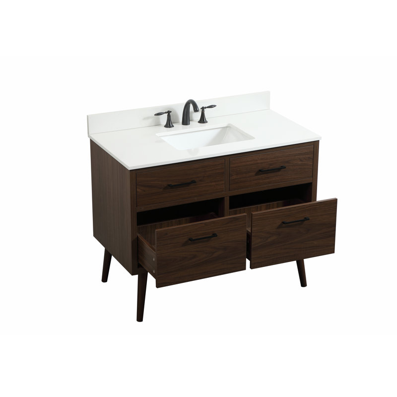 Ensemble de meuble-lavabo simple 42 po Steinfeldt, Noyer