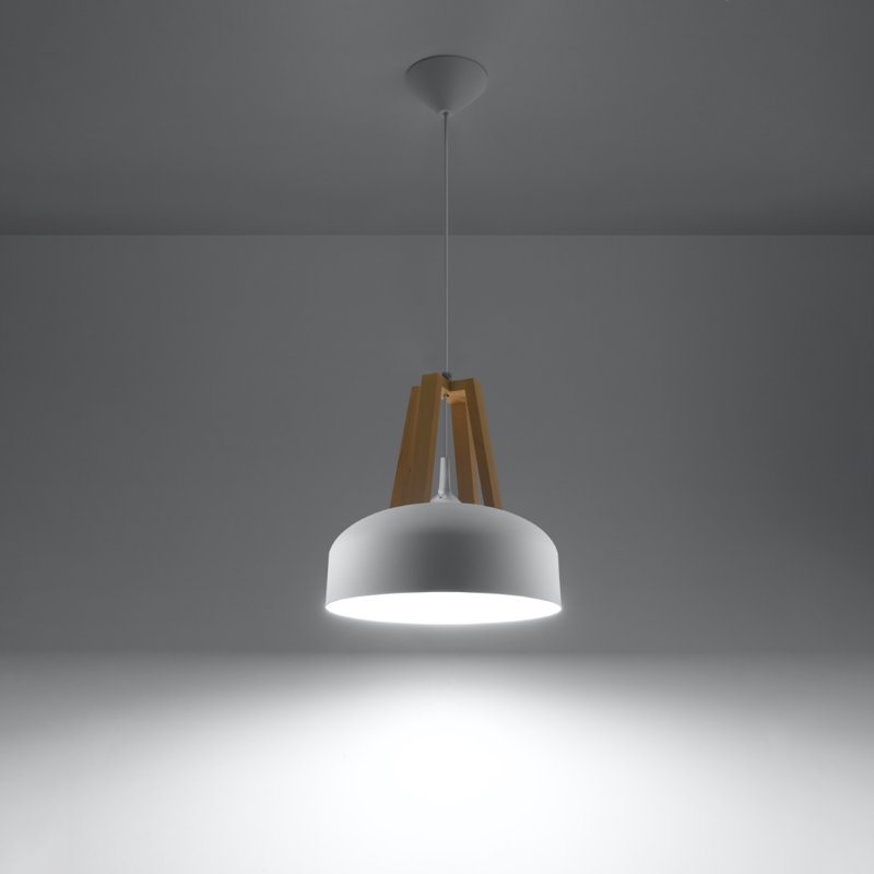 Winfred 1 - Light Dome Pendant, 30cm x 30cm x 85cm, Brown/White