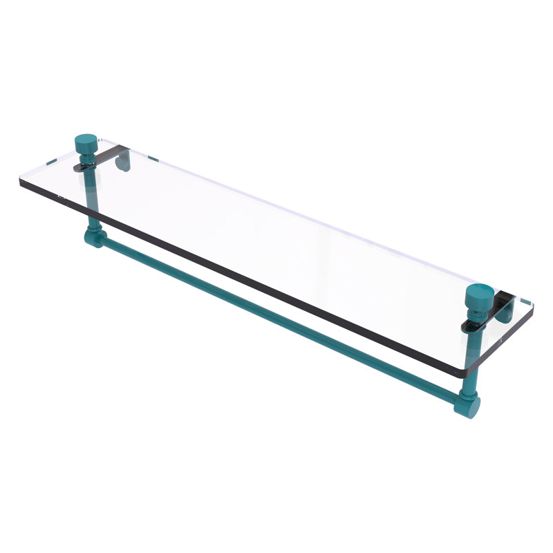Tablette flottante avec porte-serviettes Foxtrot, H 5 po x l 22 po x P 5 po, Bleu sarcelle Glokzin