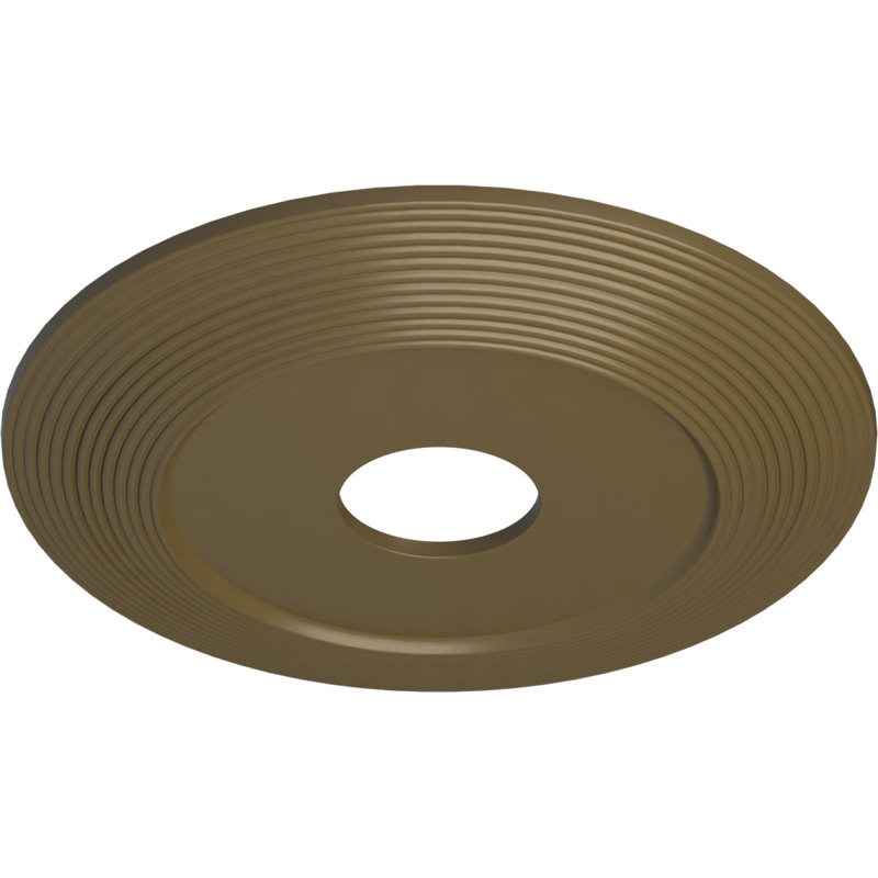Médaillon de plafond Endurathane Chester, DE 15 3/4 po x P 1 7/8 po (convient aux auvents jusqu'à 2 1/4 po), fini or vert peint à la main