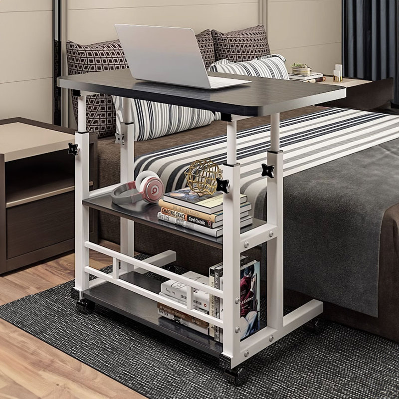 Adjustable Height Modular Iron Writing Desk, Charcoal