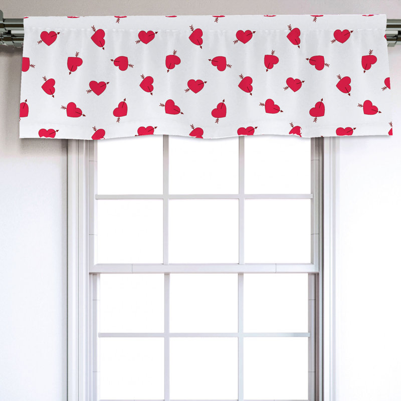 Sateen Geometric Ruffled Window Valance