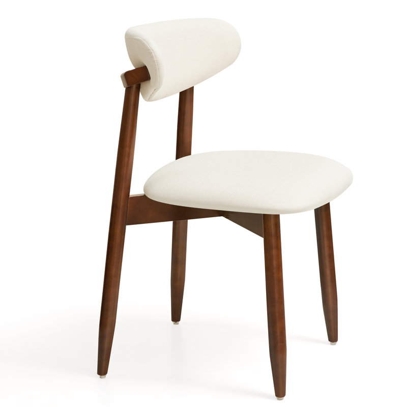 Chaise d'appoint rembourrée en bois massif (ensemble de 2), White