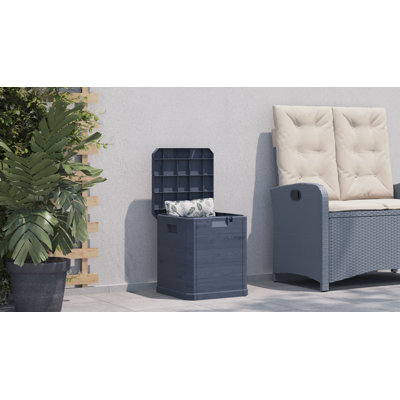 East Urban Home 23.8 Gallon Water Resistant Poly Rattan Lockable Deck Box by East Urban Home