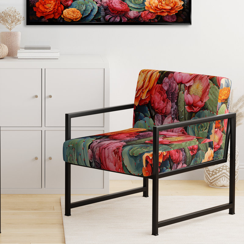 Chaise d'appoint d'appoint Desert Cacti Garden IV - Upholstered, Noir