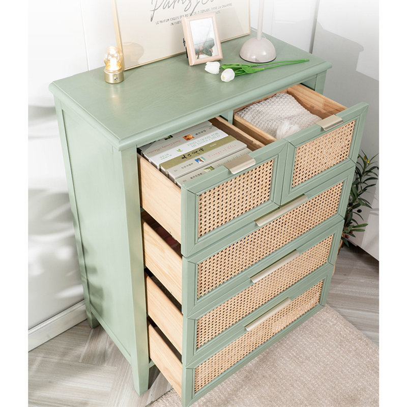 Commode d'appoint en rotin de style américain