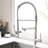 Commercial Style Kitchen Faucet With 360 Degree Swivel Spout And Pre-Rinse Spray In Brushed Nickel Modern Tap Single Handle Rotatable-906173309