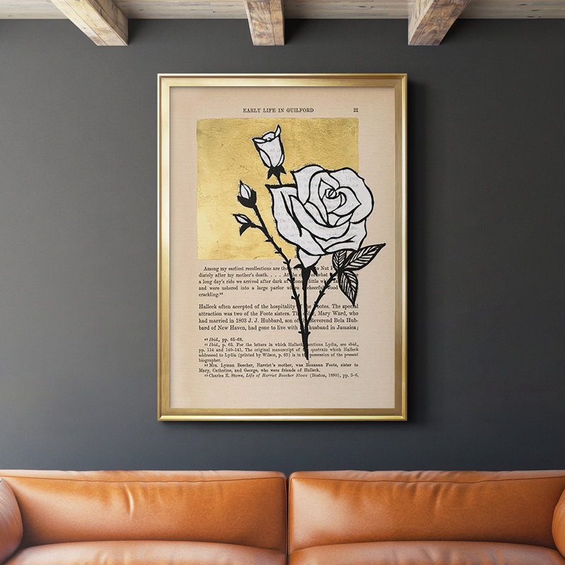 Floral Diary III, reproduction encadrée sur papier, H 42,5 po x l 30,5 po x P 1 po, Encadrement doré