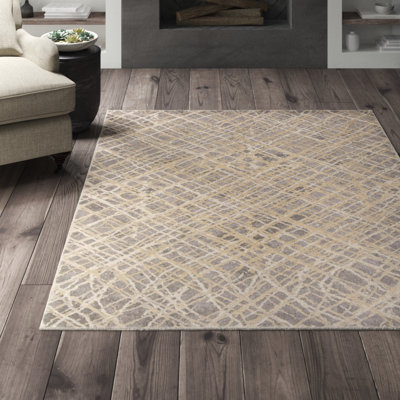 Tapis abstrait gris anthracite / taupe Bridgeton