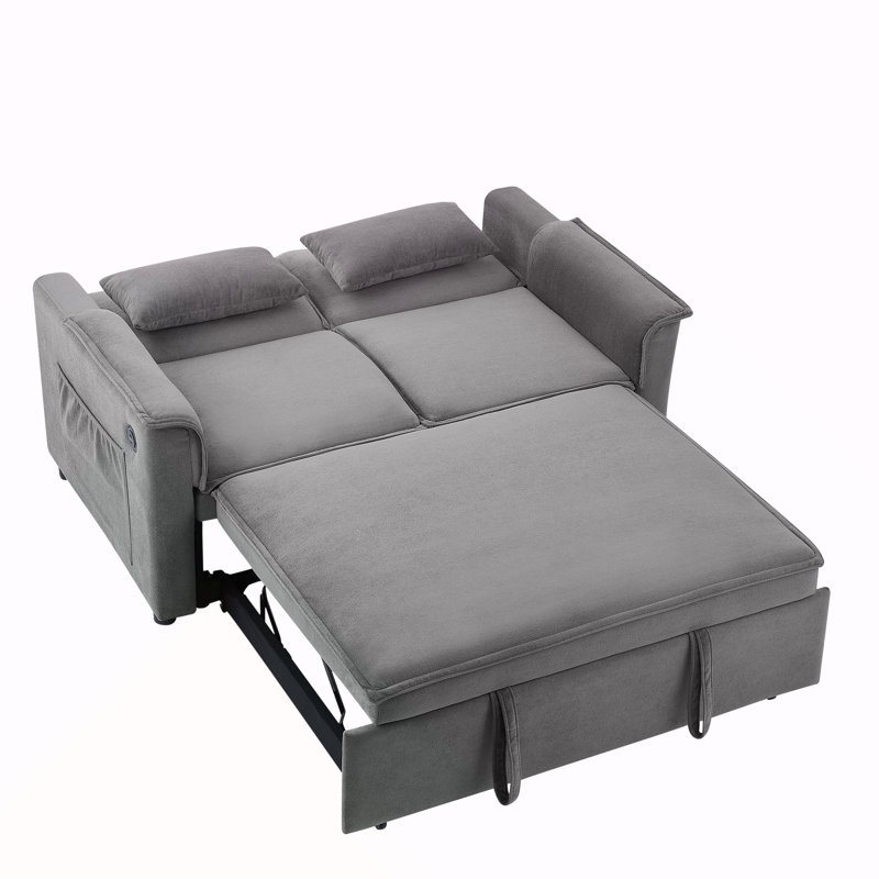Canapé-lit convertible en tissu Modern, Gris