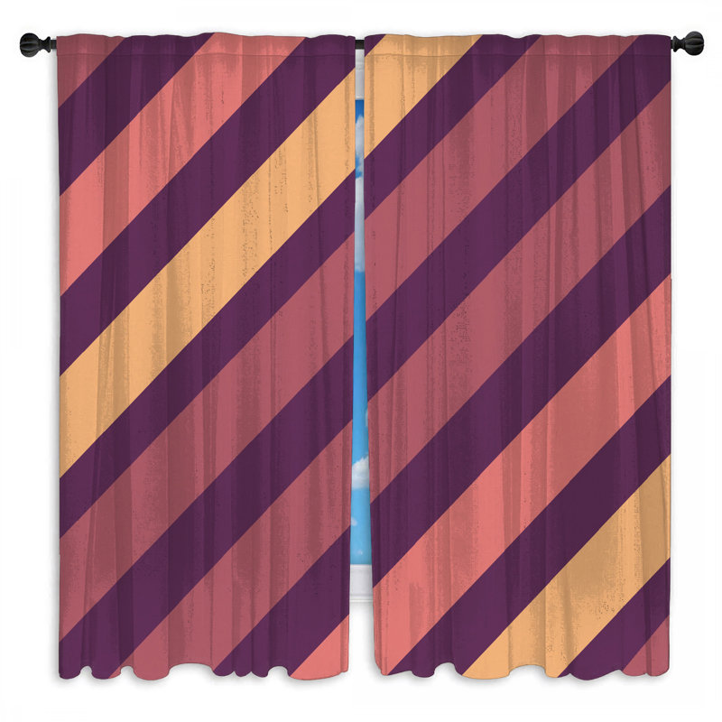 Rideaux diagonaux à rayures et rideaux obscurcissant - 2 panneaux, 40 po x 80 po - 2 panneaux, Obscurcissement de chambre