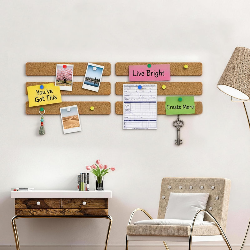 Tableaux d'affichage en feutre Cork Boards, tableaux à épingles de 13 po x 2 po avec punaises, panneaux à fixation murale auto-adhésifs et sans perçage pour salle de classe, bureau, maison, dortoir, porte de chambre à coucher (18)